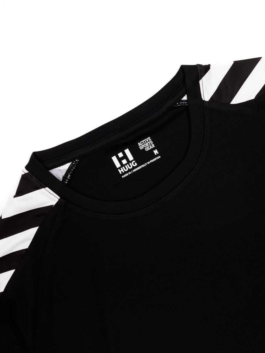 Black Graphic Half Sleeve Tee & Short For Men