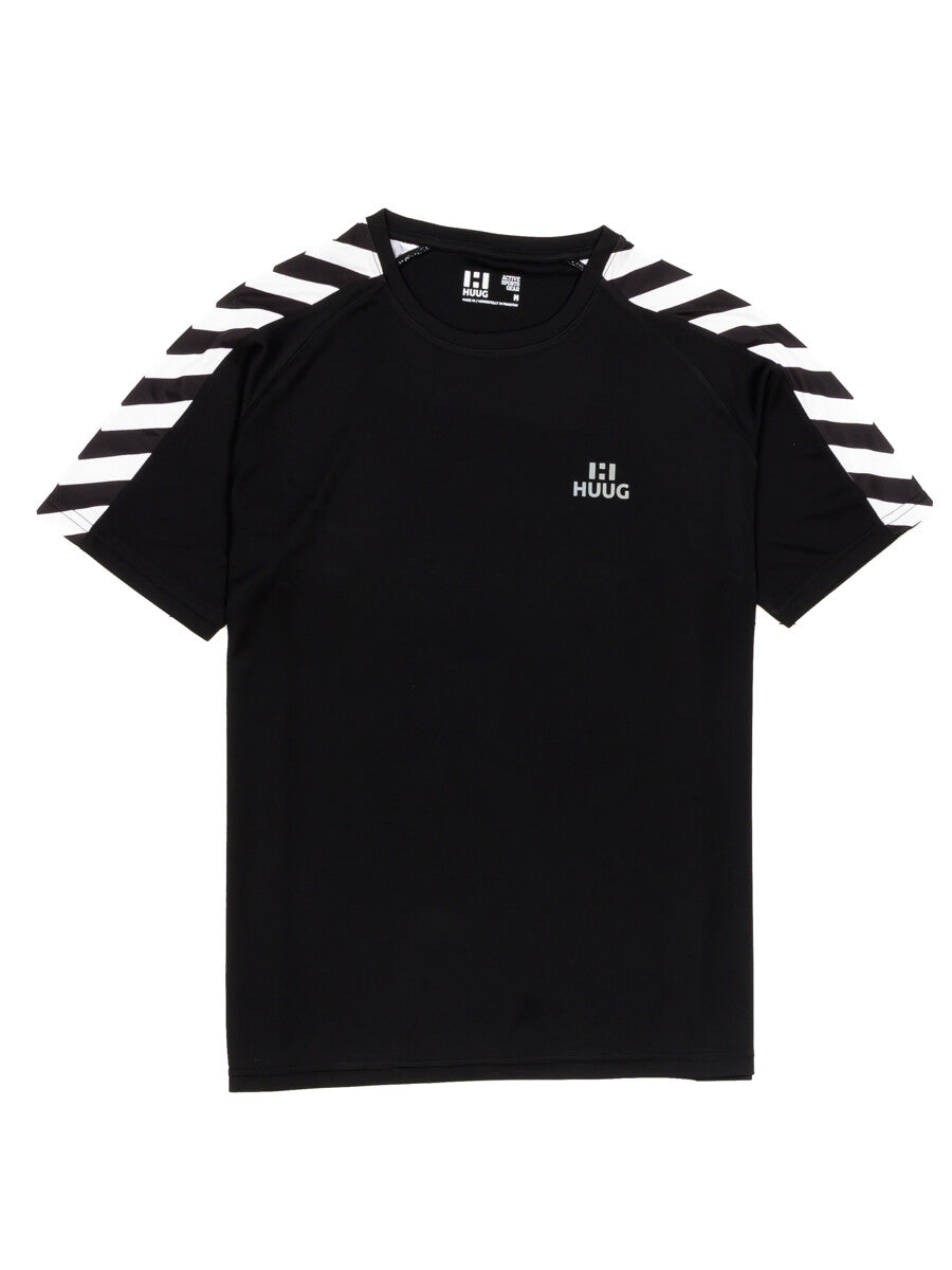 Black Graphic Half Sleeve Tee & Short For Men