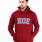 Burgundy Men Fleece Hooded Sweatshirt