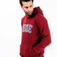 Burgundy Men Fleece Hooded Sweatshirt