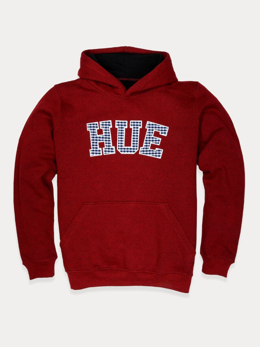 Burgundy Men Fleece Hooded Sweatshirt