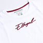 Cally Round Bottom Cotton Tee Shirt - White Burgundy
