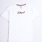 Cally Round Bottom Cotton Tee Shirt - White Burgundy
