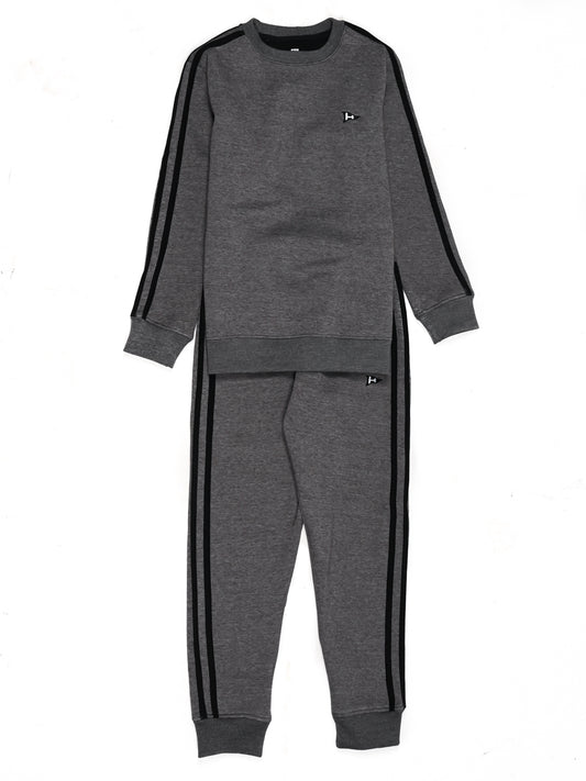 Kids Dark Grey Striped Sweatsuit