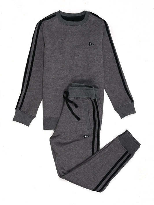 Kids Dark Grey Striped Sweatsuit