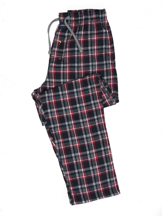 Flannel Plaid Maroon/Grey Relaxed Winter Pajamas