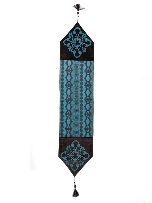 Damask Turquoise/Brown Table Runner