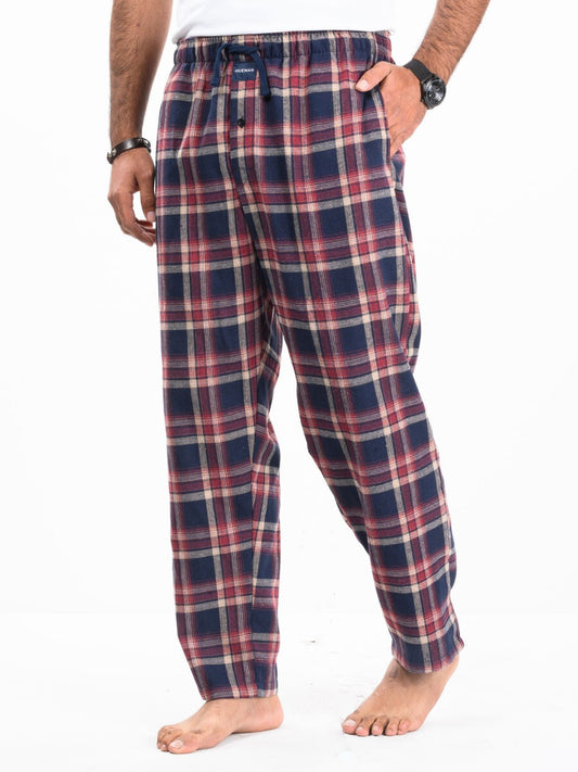 Flannel Plaid Black/Burgundy Relaxed Winter Pajama