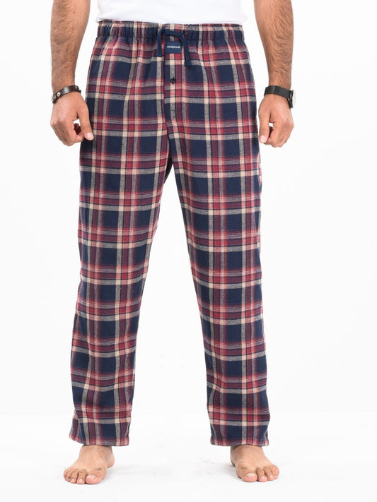 Flannel Plaid Black/Burgundy Relaxed Winter Pajama