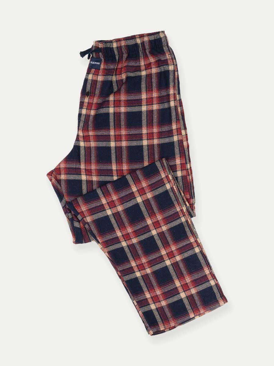 Flannel Plaid Black/Burgundy Relaxed Winter Pajama