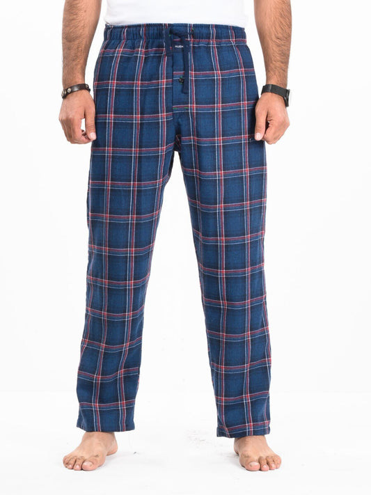 Flannel Plaid Blue/White Relaxed Winter Pajama