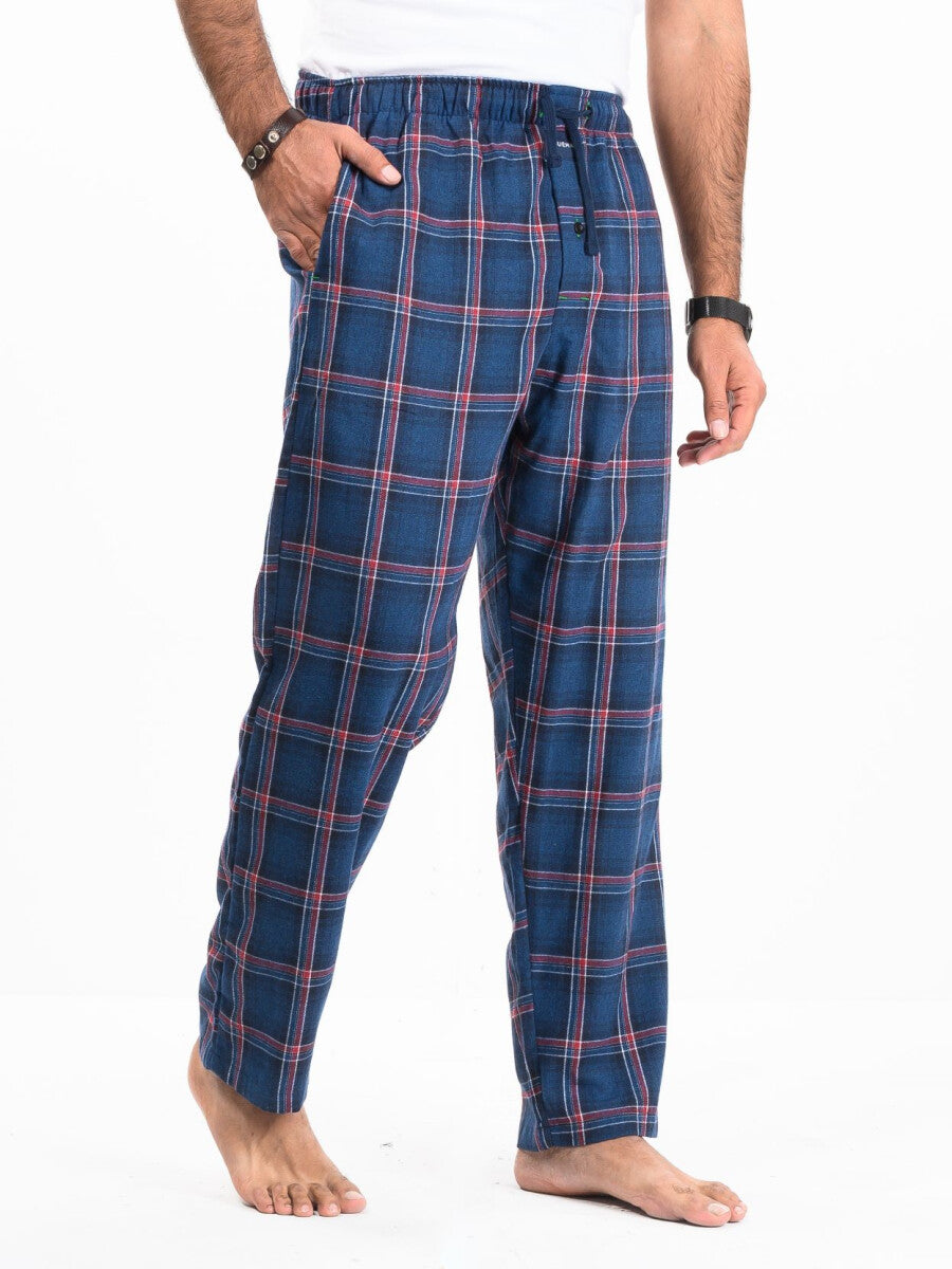 Flannel Plaid Blue/White Relaxed Winter Pajama
