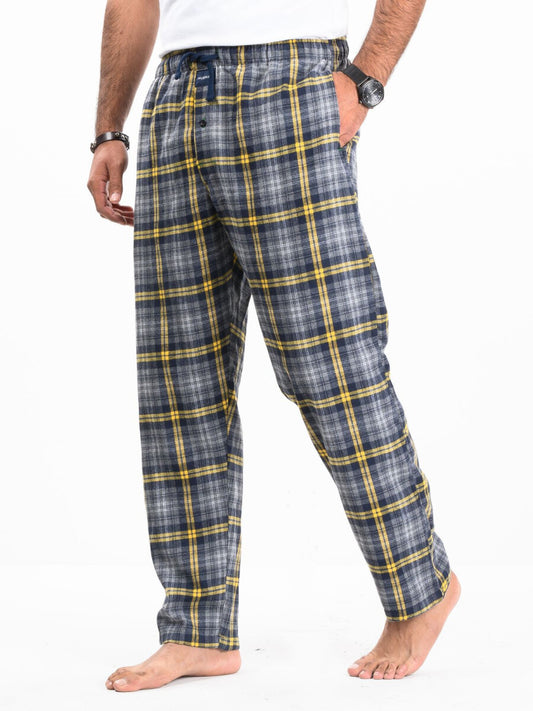 Flannel Plaid Grey/Yellow Relaxed Winter Pajama