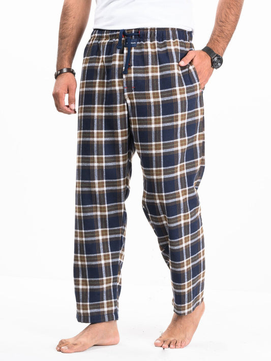 Flannel Plaid Navy/Brown Relaxed Winter Pajama