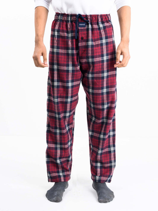 Flannel Plaid Red/White Double Lining Relaxed Winter Pajama