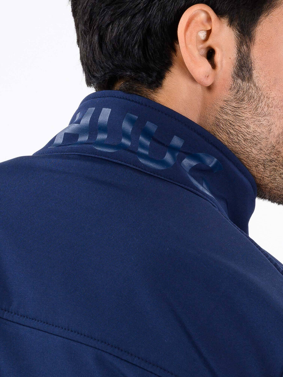 Men Navy Blue Softshell Jacket