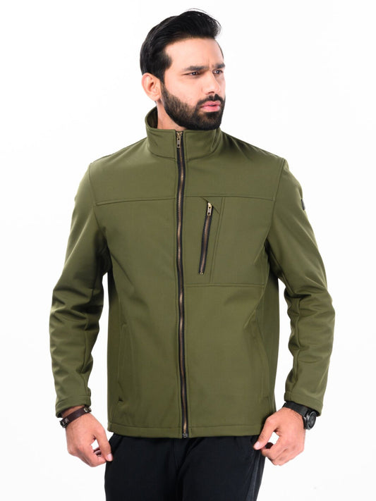 Men Olive Softshell Jacket