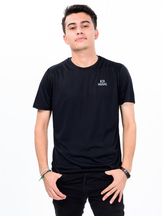 Men’s Black Custom Fit Crew Neck T-Shirt