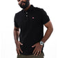 Men's Black Iconic Mesh Regular Fit Short Sleeve Polo Shirt