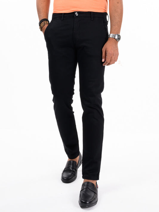 Men's Black Slim Fit Stretch Chino Pant