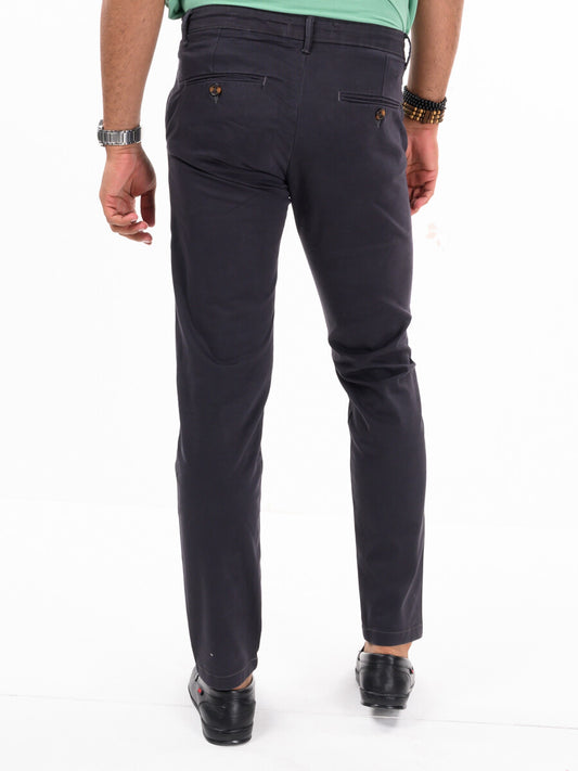Men's Charcoal Slim Fit Stretch Chino Pant