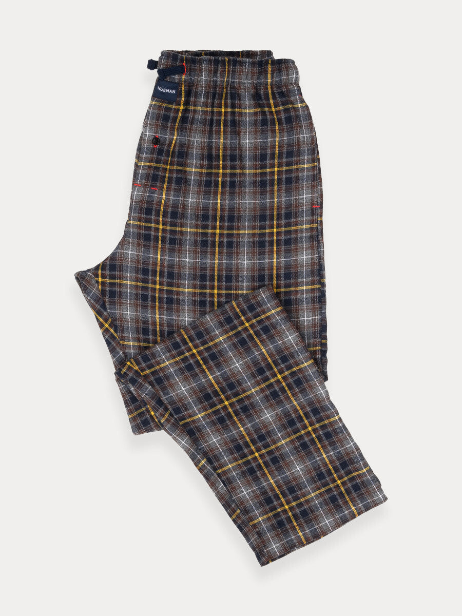 Men's Grey & Navy Flannel Relaxed Winter Pajamas - Pack of 2