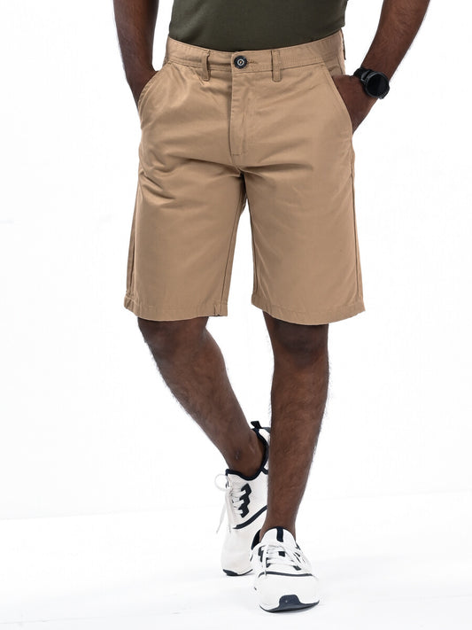 Men Khaki Slim Fit Chino Shorts