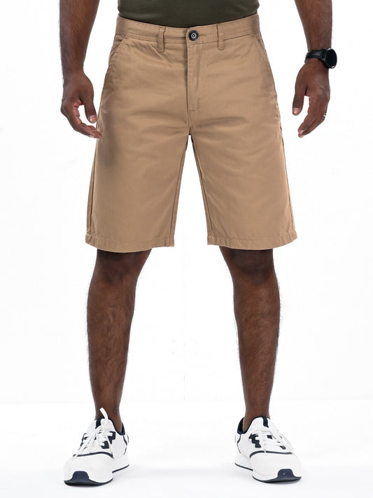 Men Khaki Slim Fit Chino Shorts