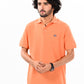 Men's Orange Iconic Mesh Regular Fit Short Sleeve Polo Shirt