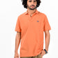 Men's Orange Iconic Mesh Regular Fit Short Sleeve Polo Shirt