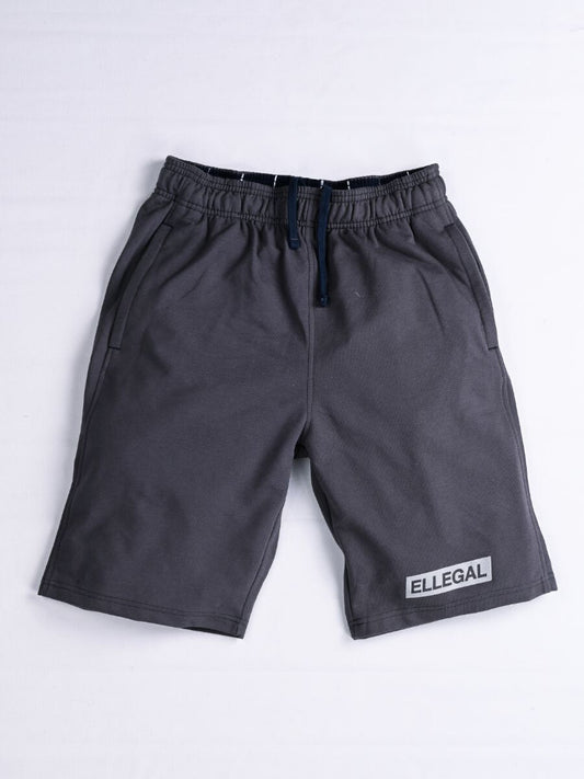 Men Dark Gray Terry Jogger Shorts