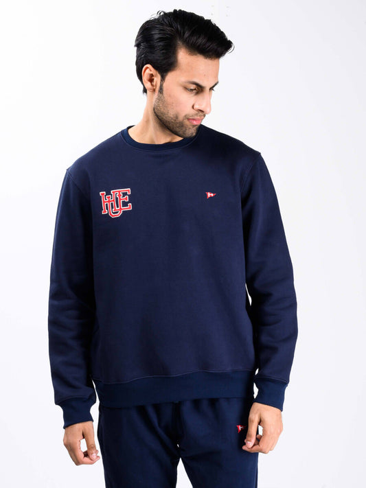 Navy Blue Fleece Men's Sweatshirt