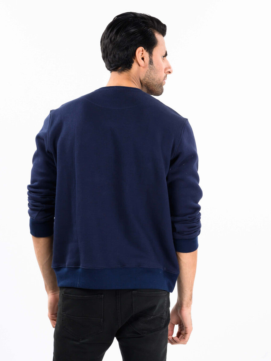 Navy Blue Fleece Men's Sweatshirt