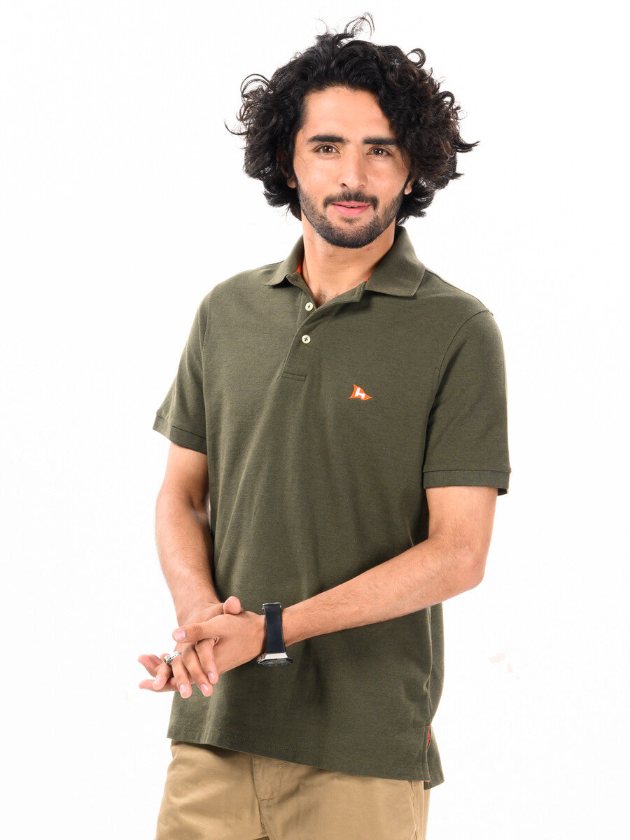 Olive Green Men's Polo Shirts