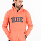 Orange Men Fleece Hooded Sweatshirt