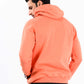 Orange Men Fleece Hooded Sweatshirt