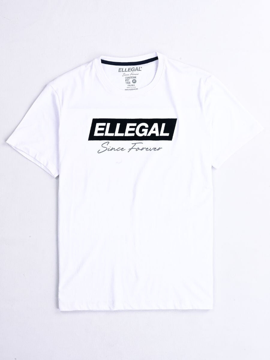 SF Flock White Cotton Tee Shirt