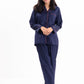 Women Navy & Pink Printed Cotton Relaxed Sleeping Suit