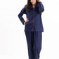 Women Navy & Pink Printed Cotton Relaxed Sleeping Suit