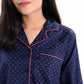 Women Navy & Pink Printed Cotton Relaxed Sleeping Suit